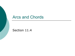 10-3 Arcs and Chords