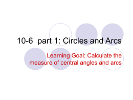 10-6 part 1: Circles and Arcs