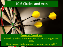 Ch 10.6 Circles and Arcs