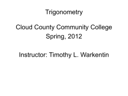 Trigonometry - Cloud County Community College