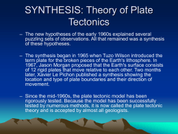SYNTHESIS: Theory Of Plate Tectonics