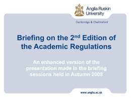 2006 Academic Regulations - Anglia Ruskin University