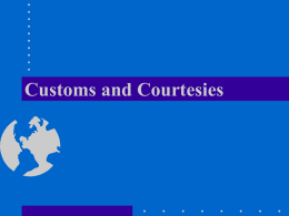 Customs and Courtesies - Sarasota Military Academy