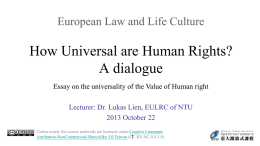 Universal Human Rights A dialogue