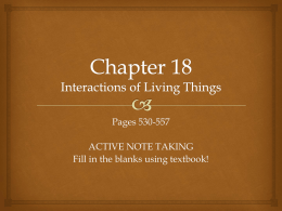 Chapter 18 Interactions of Living Things