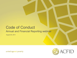 Code of Conduct - Australian Council for International