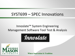 SYST699 – Spec Innovations