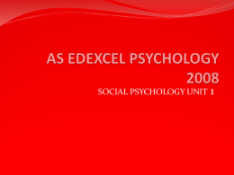 AS EDEXCEL PSYCHOLOGY 2008