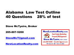 Alabama Real Estate Law