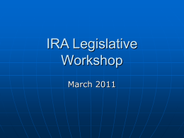 IRA Legislative Workshop - International Reading Association