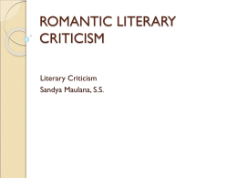 INTRODUCTION TO THE SCOPE OF LITERARY CRITICISM