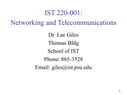 IST 220-001: Networking and Telecommunications