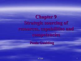 Strategic sourcing of resources, capabilities and competencies