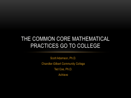 The Common Core Mathematical Practices go to college
