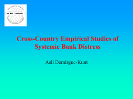 Cross-Country Empirical Studies of Systemic Bank Distress