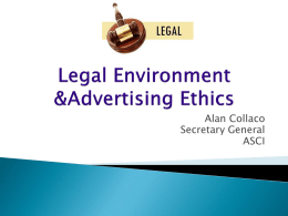 Legal Environment &Advertising Ethics