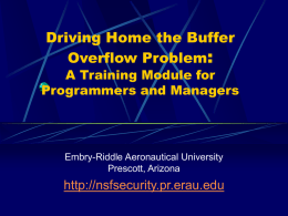 Driving Home the Buffer Overflow Problem: A Training