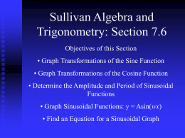 Sullivan Algebra and Trigonometry: Section 7.6