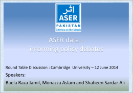 ASER data – informing policy debates