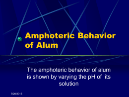 Aluminum and Amphoteric Behavior