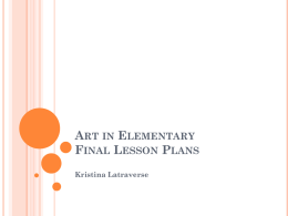 Art in Elementary Final Lesson Plans