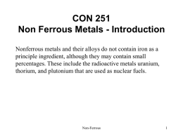 Non Ferrous Metals - Properties