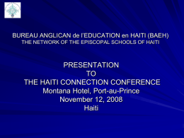 BAEH Presentation - haiti episcopal connection