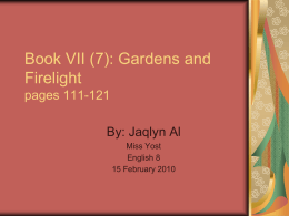 Book VII: Gardens and Firelight pages 111-121