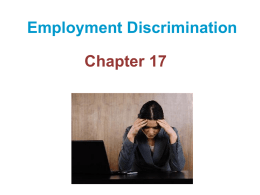 Employment Discrimination--Chapter 12 The Costs of