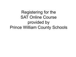 Registering for the SAT Online Course provided by Prince