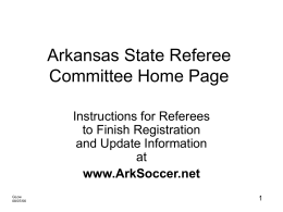 Arkansas State Referee Committee Home Page