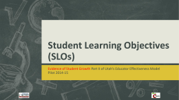 Student Learning Objectives(SLOs)