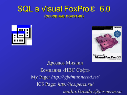 Объектное программирование в Microsoft Visual Fo