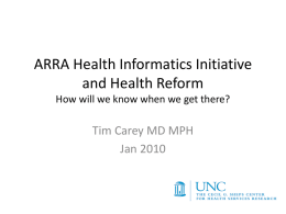 ARRA Health Informatics Initiative
