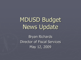 MDUSD Budget Update
