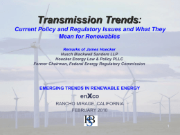 Transmission Policy and Regulation: What are the Issues