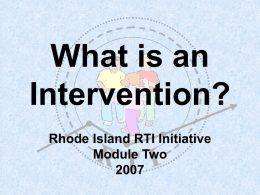 RTI: An Intervention System - RITAP | The Rhode Island