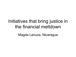 Initiatives that bring justice in the financial meltdown