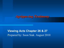 ACTS CHAPTER 26 & 27