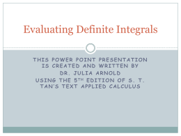6.5 Evaluating Definite Integrals