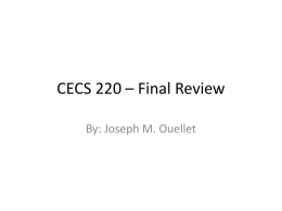 CECS 220 – Final Review