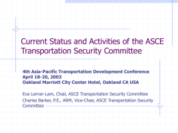 ASCE Transportation Security Committee Meeting