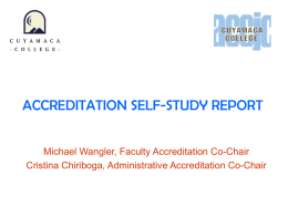 ACCREDITATION SELF-STUDY REPORT