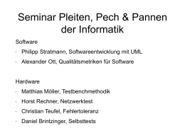 Seminar Pleiten, Pech & Pannen der Informatik