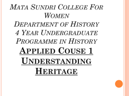 Mata Sundri College For Women Department of History 4 Year