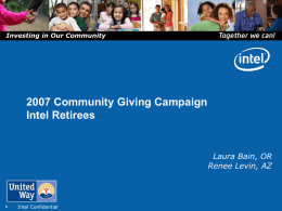 United Way Campaign 2005! - Intel Retiree Organization