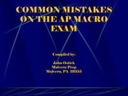 COMMON MISTAKES ON THE AP MACRO EXAM