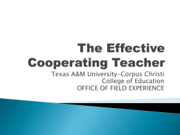 The Effective Cooperating Teacher