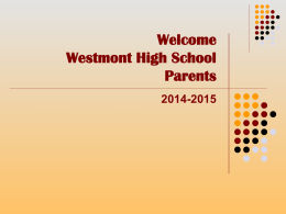 Welcome Back - Westmont Community Unit School District 201