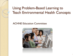 Using Problem-Based Learning to Teach Environmental Health